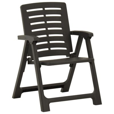 vidaXL Sodo kėdės, 2vnt., antracito spalvos, plastikas