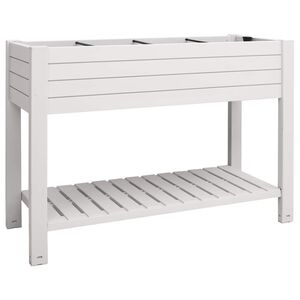 vidaXL Auk&scaron;tas sodo lovelis, baltas, 110x45x79cm, polipropilenas