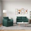 vidaXL Sofa 2 pcs Tamsiai žalia
