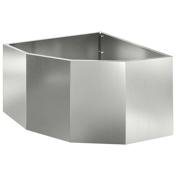 vidaXL Kampinė Vazonas Sidabro 60 x 60 x 35 cm Galvanizuotas plienas