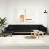 vidaXL L formos sofa-lova, juodos spalvos, 275x140x70cm, audinys