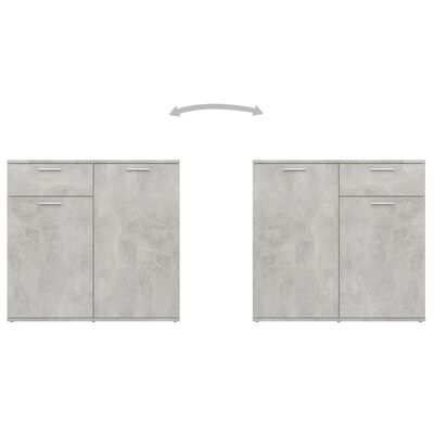 vidaXL Šoninė spintelė, betono pilkos spalvos, 80x36x75cm, MDP