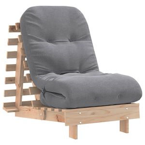 vidaXL Futono sofa-lova su čiužiniu, 60x206x11cm, pu&scaron;ies masyvas