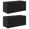 vidaXL Sodo loveliai su vazonais, 2vnt., juodi, 72x30x32cm, PE ratanas