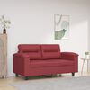 vidaXL Dvivietė sofa, raudonojo vyno spalvos, 120cm, dirbtinė oda
