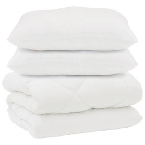 vidaXL Antklodė su pagalvėmis su pagalve 3 pcs Balta