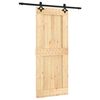 vidaXL Slankios durys Natūrali ir juoda 85 x 210 cm