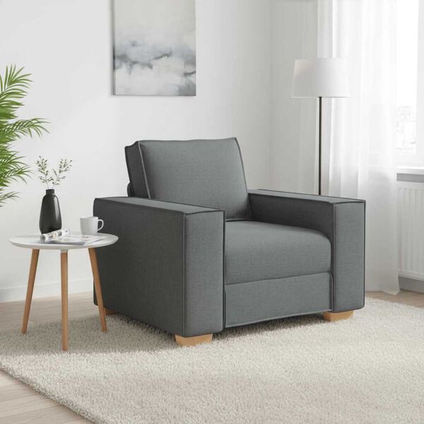 vidaXL Sofa-kėdė, tamsiai pilka, 60 cm, audinys