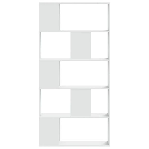 vidaXL Knygų spinta, 5 aukštų, balta, 80,5x23,5x162,5cm, mediena