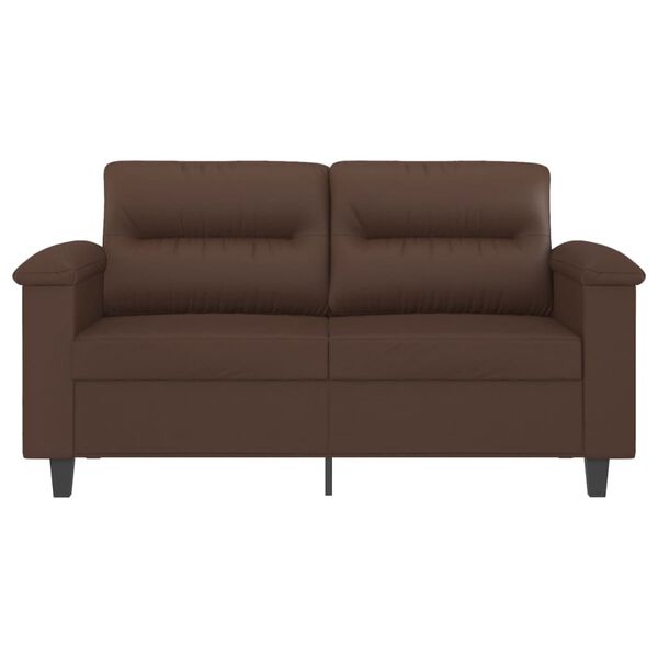 vidaXL Dvivietė sofa, rudos spalvos, 120cm, dirbtinė oda