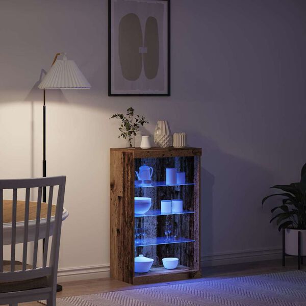 vidaXL LED Bufetas Senas medis 60,5 x 37 x 100 cm Apdirbta mediena