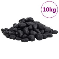 vidaXL Poliruoti akmenukai, juodos spalvos, 10kg, 2–5cm