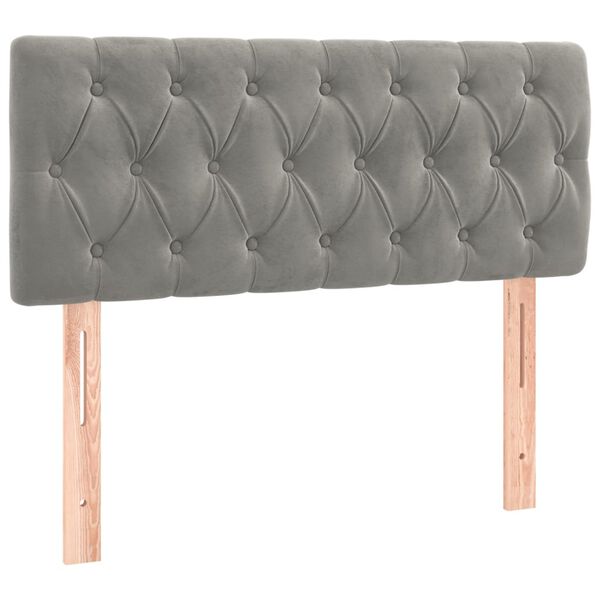 vidaXL Galvūgalis su LED, šviesiai pilkas, 90x7x78/88cm, aksomas