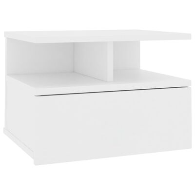 vidaXL Pakabinamas naktinis staliukas, baltas, 40x31x27cm, mediena