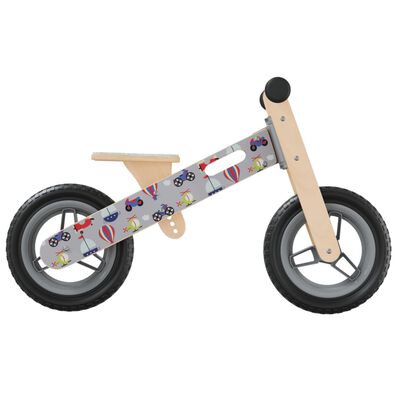 vidaXL Vaikiškas balansinis dviratis, pilkos spalvos, su spaudiniais