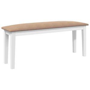 vidaXL Suoliukas 110 cm Balta medžio masyvo guma
