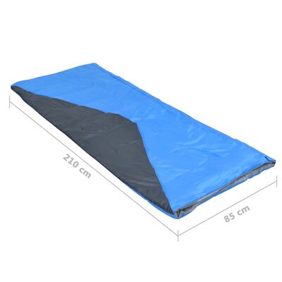 vidaXL Lengvi voko formos miegmaišiai, 2vnt., mėlyni, 1100g, 10°C