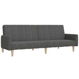 vidaXL Dvivietė sofa-lova, tamsiai pilkos spalvos, audinys