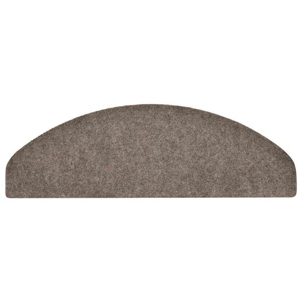 vidaXL Laiptų kilimėliai, lipnūs, 30 vnt., 65x21x4 cm, smėlio spalvos, pusapvaliai, dideli