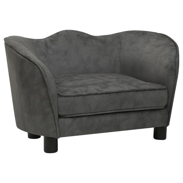 vidaXL Lova &scaron;unims, tamsiai pilkos spalvos, 66x43x40cm, pliu&scaron;as