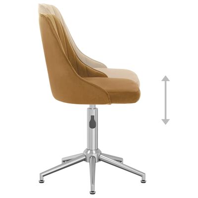 vidaXL Pasukama biuro kėdė, rudos spalvos, aksomas (330775)
