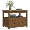 vidaXL Kavos staliukas, medaus rudas, 71x49x55cm, pušies masyvas