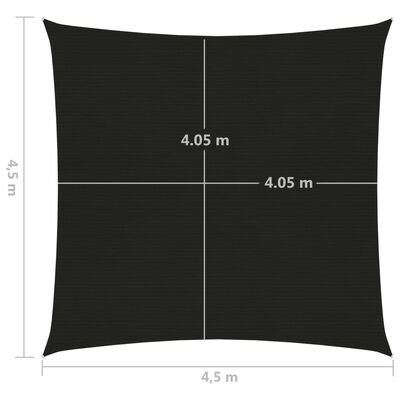 vidaXL Uždanga nuo saulės, juodos spalvos, 4,5x4,5m, HDPE, 160g/m²
