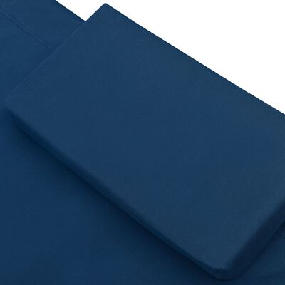 vidaXL Lauko poilsio gultas su stogeliu ir pagalve, mėlynos spalvos