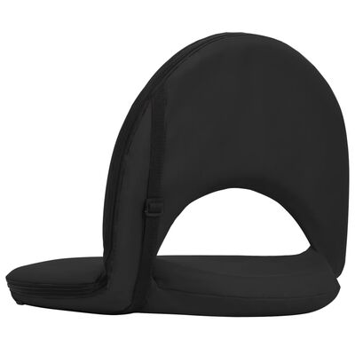 vidaXL Sulankstomos pagalvėlės-kėdės, 2vnt., juodos, plienas/audinys