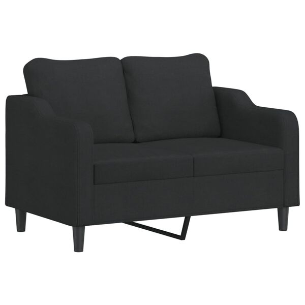 vidaXL Dvivietė sofa, juodos spalvos, 120cm, audinys