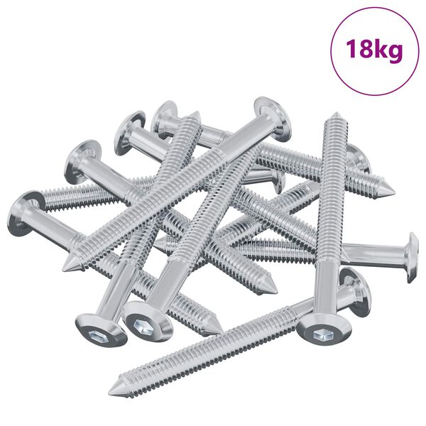 vidaXL Varžtas 1600 pcs Sidabro M6 x 60 mm Plienas