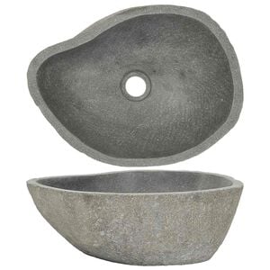 vidaXL Praustuvas, (37-46)x(29-36)cm, upės akmuo, ovalo formos