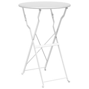 vidaXL Bistro stalas Balta &Oslash; 50 x 71 cm Miltelinis plienas