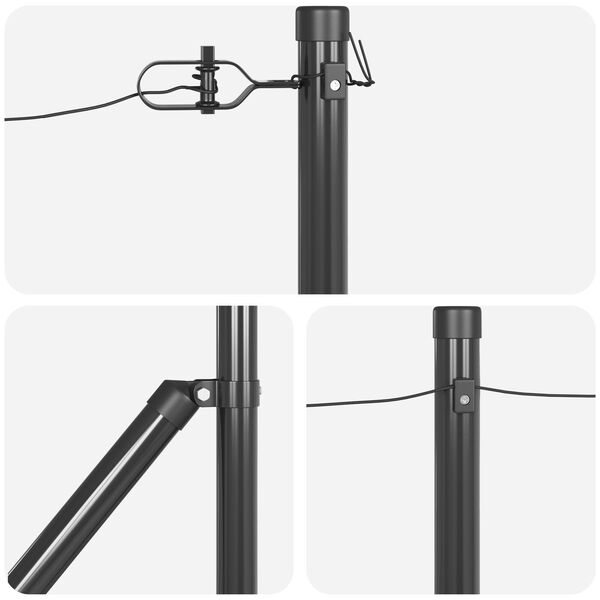 vidaXL Tvorelės stulpas Kita 26 pcs Pilka 3,2 x 3,2 x 60 cm Plienas