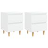 vidaXL Naktinės spintelės su kojelėmis, 2vnt., baltos, 40x35x50cm