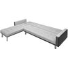 vidaXL Kampinė sofa lova, 218x155x69 cm, juodos ir pilkos spalvos
