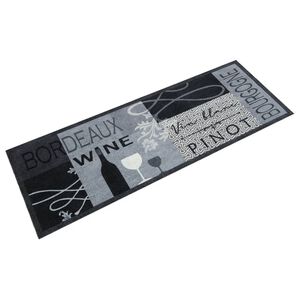 vidaXL Virtuvės kilimėlis, pilkas, 45x150cm, aksomas, plaunamas