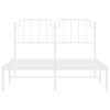 vidaXL Metalinis lovos rėmas su galvūgaliu, baltos spalvos, 140x190cm
