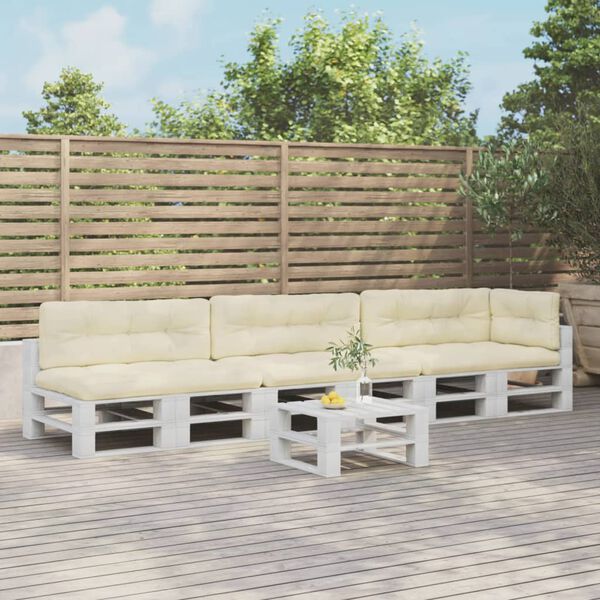 vidaXL Palečių pagalvėlės, 7vnt., kreminės spalvos, audinys