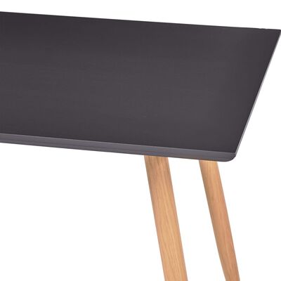 vidaXL Valgomojo stalas, pilkos ir ąžuolo spalvos, 120x60x74cm, MDF