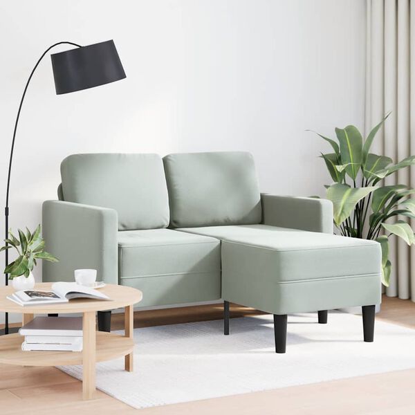 vidaXL dvivietė sofa su gultu L formos &scaron;viesiai pilka 125 cm Velvet