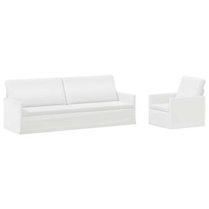 vidaXL Sofos komplektas 2 pcs Balta Audinys