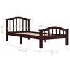 vidaXL Lovos rėmas su 2 stalčiais, tamsiai rudas, 90x200cm, pušis