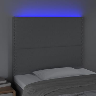 vidaXL Galvūgalis su LED, šviesiai pilkas, 90x5x118/128cm, audinys