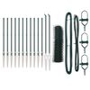 vidaXL Hexagonal Fence with Post 25 x 0,4 m PVC dengtas plienas Žalia