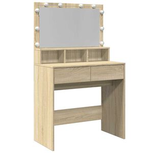 vidaXL Kosmetinis staliukas su LED, sonoma ąžuolo, 80x41x134,5cm