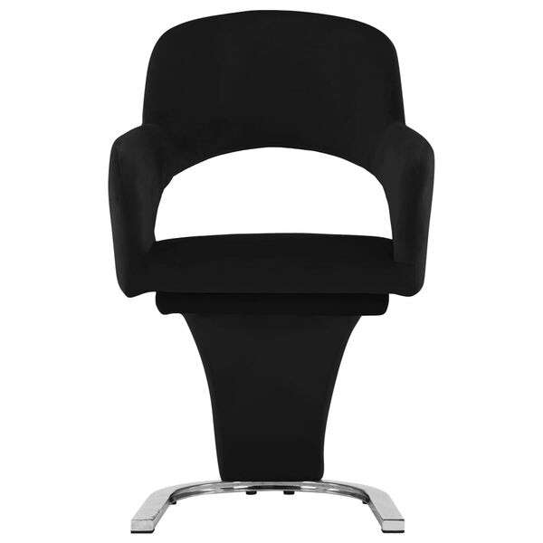 vidaXL Valgomojo kėdės, 2vnt., juodos spalvos, aksomas