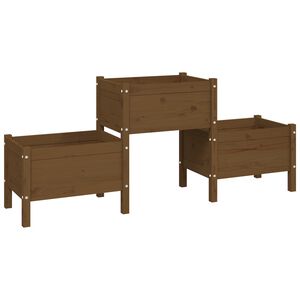 vidaXL Lovelis, medaus rudas, 178,5x44x75cm, pu&scaron;ies medienos masyvas