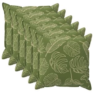 vidaXL Pagalvėlė 6 vnt. HOUTEN Lapų dizainas 30 x 30 cm Poliesteris