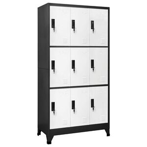 vidaXL Persirengimo spintelė, antracito/balta, 90x45x180cm, plienas